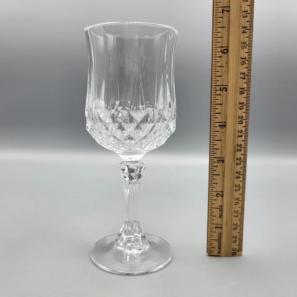 Cristal d Arques Longchamp Wine Glasses Set of 4 24% Lead Crystal Clear France